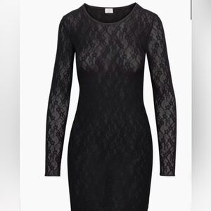 Wilfred Black Lace Long-Sleeve Dress- M